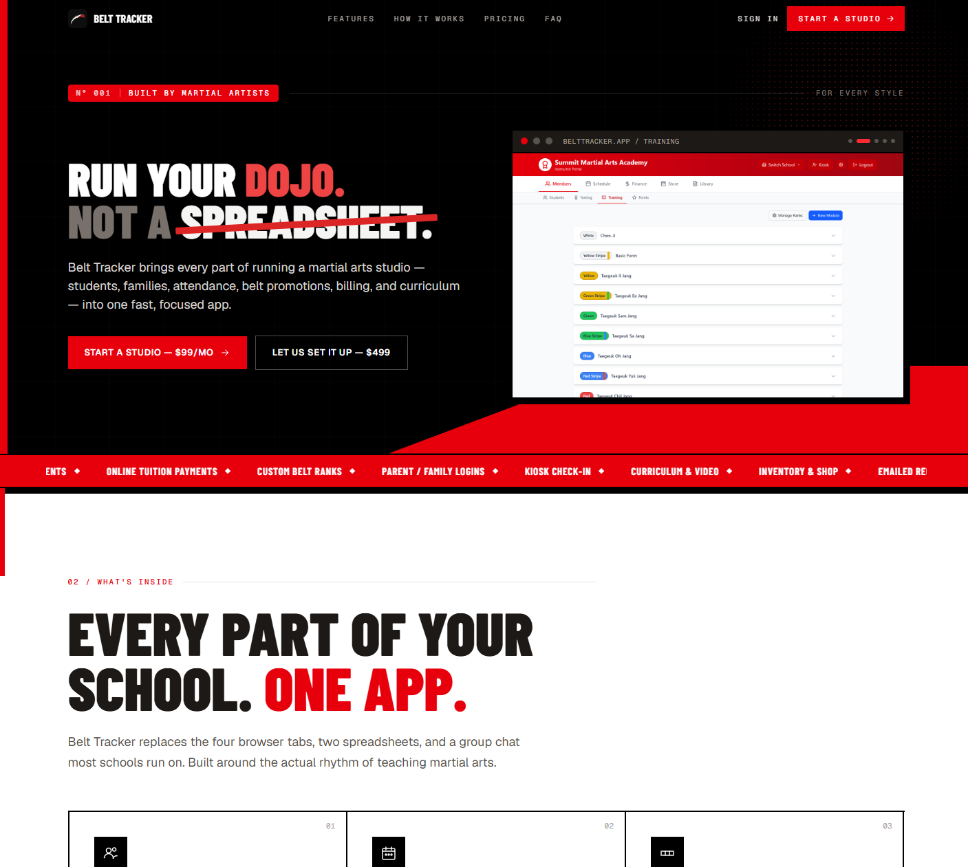 Belt Tracker marketing site